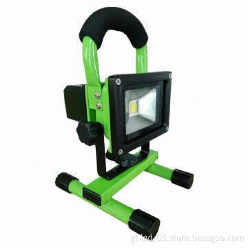 Hot-sale 10W Rechargeable LED Floodlight with Four Stages Dimming, CE, RoHS, SAA Marks